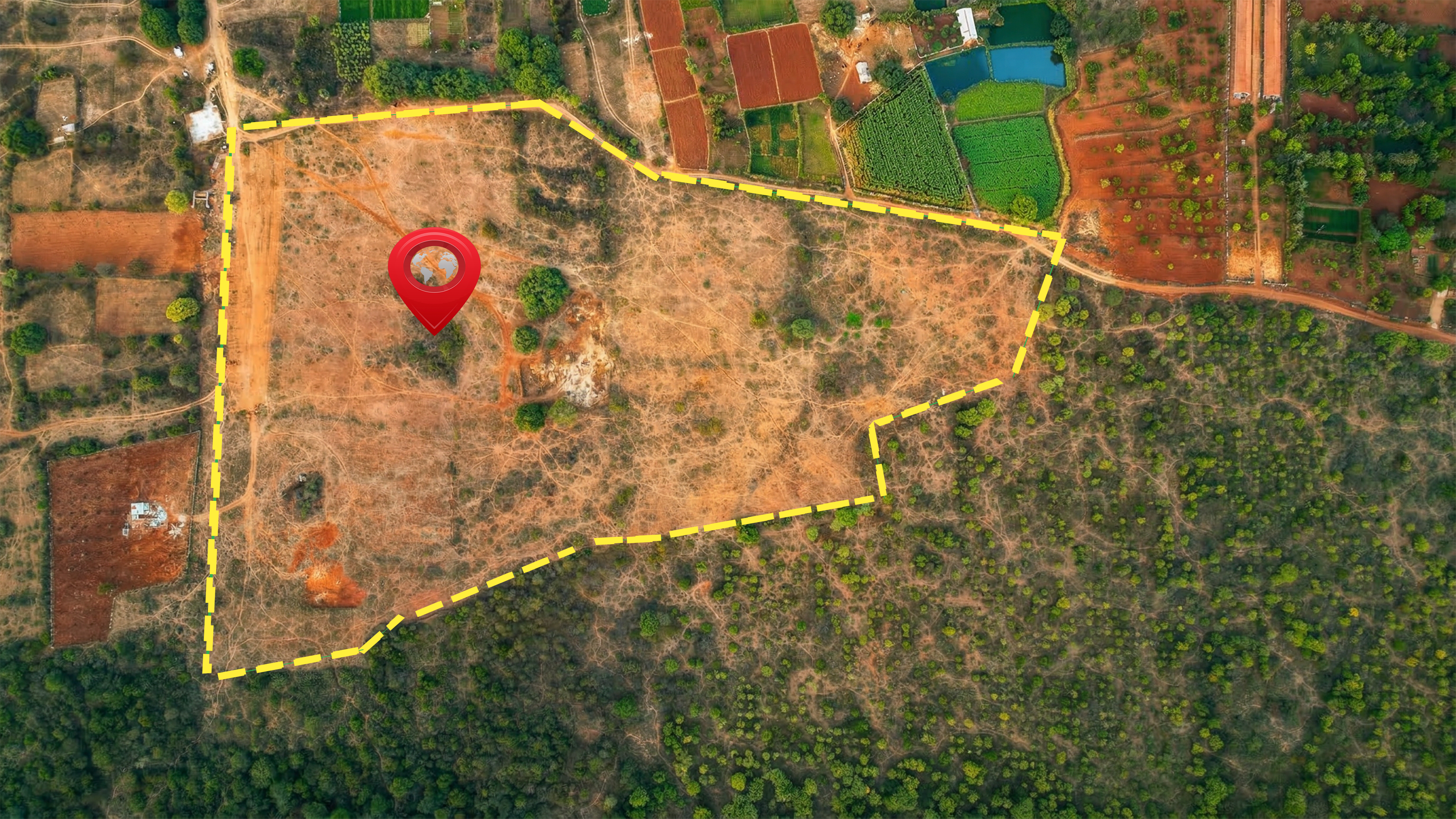 Top down aerial view